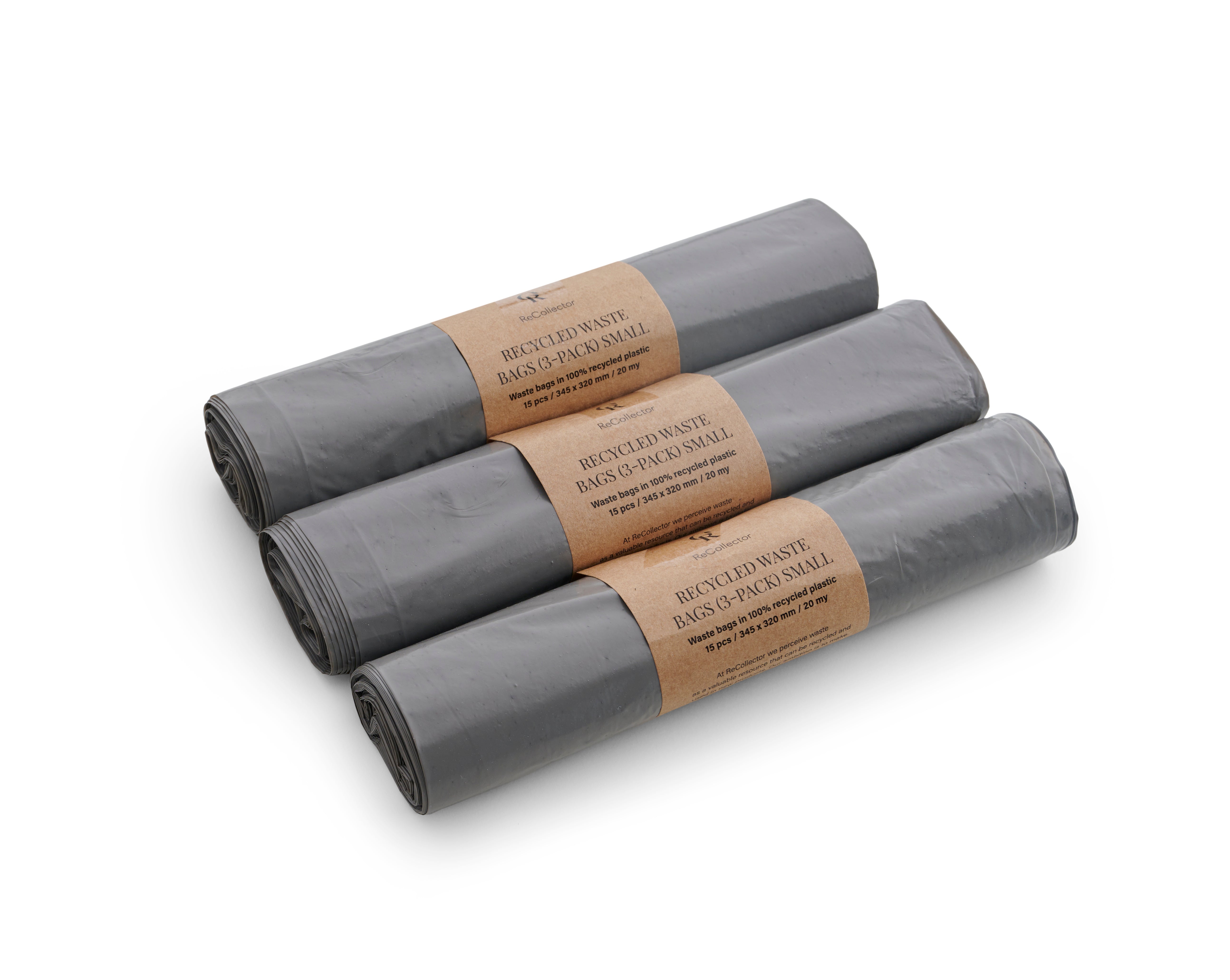 Recycled affaldsposer, small - 3 pak